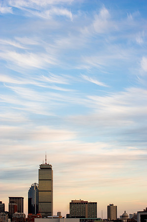 Boston, featherly clouds